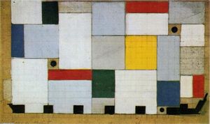 Theo Van Doesburg - Color design for the ceiling of the Cafe Brasserie