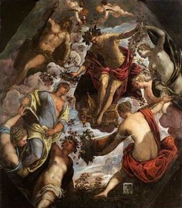 Tintoretto (Jacopo Comin) - Apollo (possibly Hymen) crowning a Poet and giving him a Spouse
