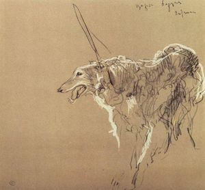 Valentin Alexandrovich Serov - Greyhound royal hunting