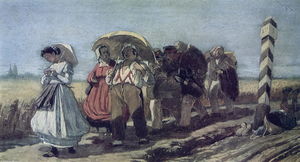 Vasily Grigoryevich Perov - Journey of the quarterly family on a pilgrimage. Sketch