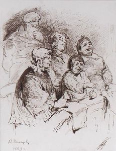 Victor Vasnetsov - Merchant family in the theater