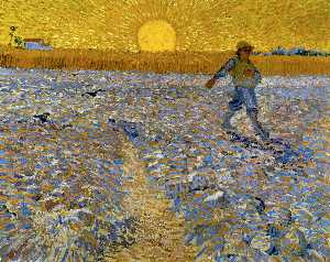 Vincent Van Gogh - The Sower (Sower with Setting Sun) - (own a famous paintings reproduction)