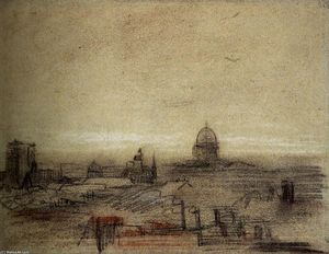 Vincent Van Gogh - View of Paris with Notre-Dame and the Pantheon