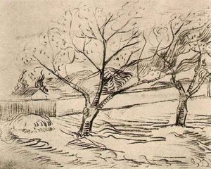  Museum Art Reproductions Two Trees, 1889 by Vincent Van Gogh (1853-1890, Netherlands) | WahooArt.com
