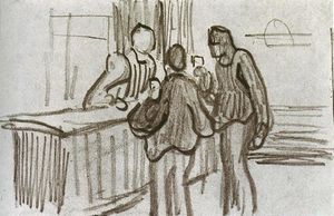 Vincent Van Gogh - Men in Front of the Counter in a Cafe