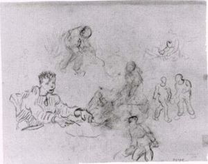 Vincent Van Gogh - Sheet with Sketches of Peasants
