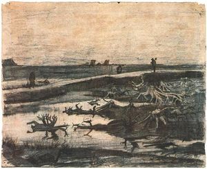 Vincent Van Gogh - Landscape with Bog-Oak Trunks