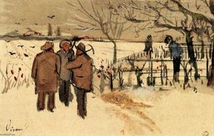 Vincent Van Gogh - Miners in the Snow Winter