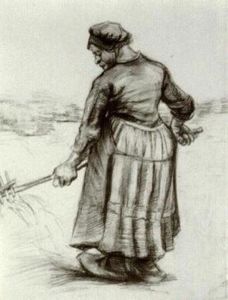 Vincent Van Gogh - Peasant Woman, Pitching Wheat or Hay