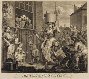  Museum Art Reproductions The Enraged Musician, 1741 by William Hogarth (1697-1764, United Kingdom) | WahooArt.com