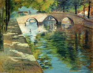 William Merritt Chase - Reflections (aka Canal Scene)