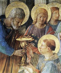 Fra Angelico - St Peter Consacrates Stephen as Deacon (detail)