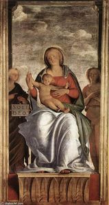 Bartolomeo Suardi (Bramantino) - Madonna and Child with Two Angels