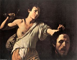 Caravaggio (Michelangelo Merisi) - David with the Head of Goliath - (own a famous paintings reproduction)