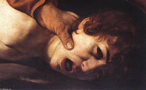 Caravaggio (Michelangelo Merisi) - The Sacrifice of Isaac (detail)