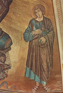 Cimabue - Christ Enthroned between the Virgin and St John the Evangelist (detail)