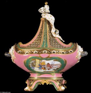 Charles Nicolas Dodin - Ship Potpourri with Pink Ground and Chinese Decor