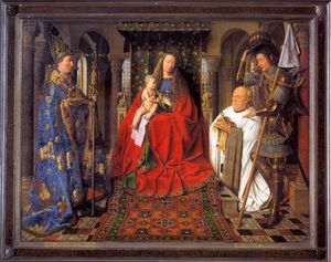 Jan Van Eyck - The Madonna with Canon van der Paele