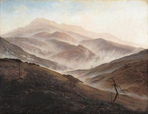 Caspar David Friedrich - Riesengebirge Landscape with Rising Fog