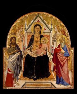 Don Silvestro Dei Gherarducci - Madonna and Child with Sts John Baptist and Paul