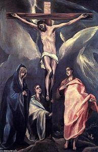 El Greco (Doménikos Theotokopoulos) - Christ on the Cross with the Two Maries and St John