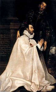 El Greco (Doménikos Theotokopoulos) - Julián Romero de las Azanas and his Patron Saint
