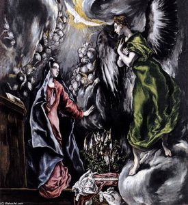 El Greco (Doménikos Theotokopoulos) - The Annunciation (detail)
