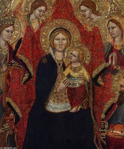 Gregorio Di Cecco - Madonna Enthroned with Angels and Saints (detail)