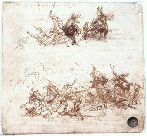 Leonardo Da Vinci - Study of battles on horseback and on foot