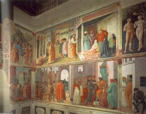 Masaccio (Ser Giovanni, Mone Cassai) - Frescoes in the Cappella Brancacci (right view)