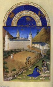  Museum Art Reproductions Les très riches heures du Duc de Berry: Juillet (July), 1412 by Limbourg Brothers (1385-1416, Netherlands) | WahooArt.com