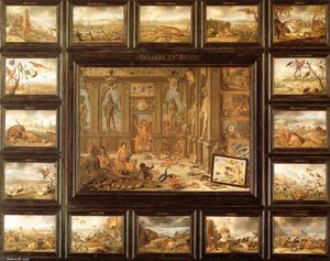  Paintings Reproductions The Continent of America, 1666 by Jan Van Kessel (1641-1680, Belgium) | WahooArt.com