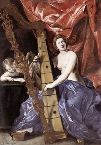 Giovanni Lanfranco - Venus Playing the Harp (Allegory of Music)