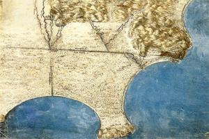 Leonardo Da Vinci - Bird-s-eye-view of sea coast