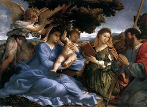 Lorenzo Lotto - Madonna and Child with Saints and an Angel