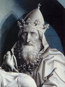 Robert Campin (Master Of Flemalle) - The Holy Trinity (detail)