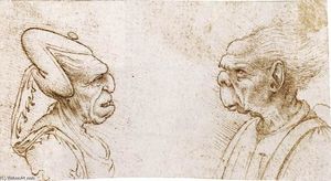 Francesco Melzi - Two Grotesque Heads