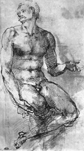 Michelangelo Buonarroti - Nude Man from the Front