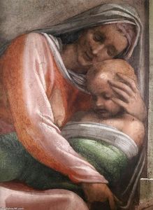 Michelangelo Buonarroti - Salmon - Boaz - Obed (detail)