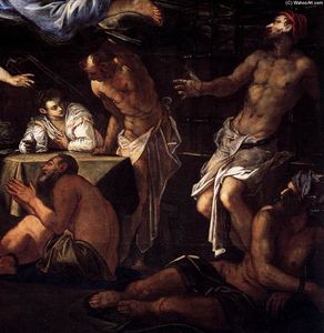 Tintoretto (Jacopo Comin) - St Roch in Prison Visited by an Angel (detail)