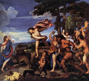 Order Paintings Reproductions Bacchus and Ariadne, 1520 by Tiziano Vecellio (Titian) (1490-1576, Italy) | WahooArt.com