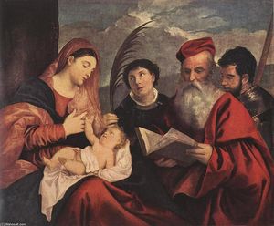 Tiziano Vecellio (Titian) - Mary with the Child and Saints