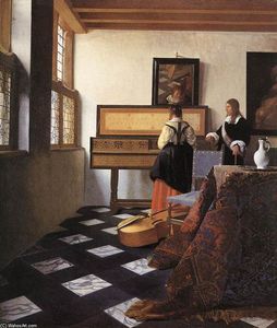 Johannes Vermeer - A Lady at the Virginals with a Gentleman