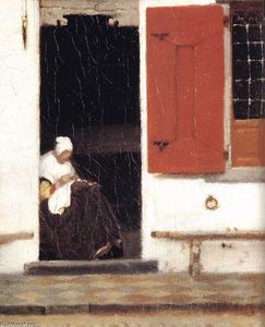 Johannes Vermeer - The Little Street (detail)
