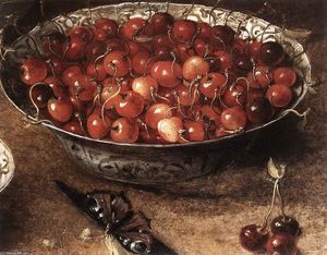 Osias Beert The Elder - Still-Life with Cherries and Strawberries in China Bowls (detail)