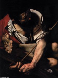 Caravaggio (Michelangelo Merisi) - The Crucifixion of Saint Peter (detail)