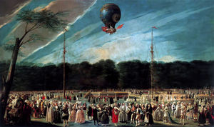 Antonio Carnicero Y Mancio - Ascent of the Monsieur Bouclé-s Montgolfier Balloon in the Gardens of Aranjuez