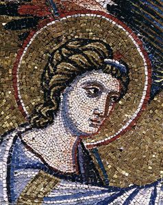  Artwork Replica Annunciation (detail), 1296 by Pietro Cavallini (1240-1330, Italy) | WahooArt.com
