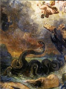 Eugène Delacroix - Apollo Slays Python (detail)