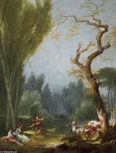 Jean-Honoré Fragonard - A Game of Horse and Rider